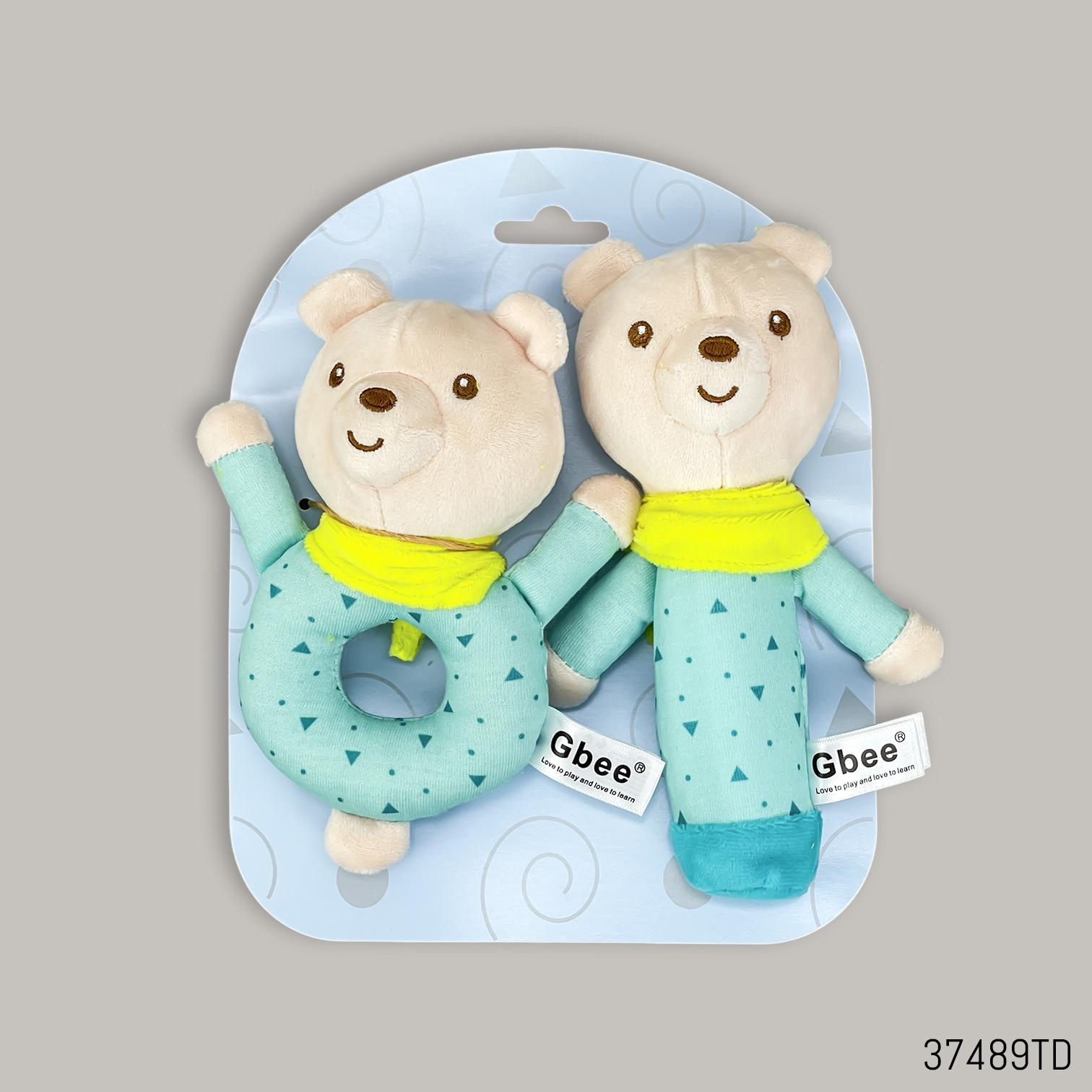 37489td gbee bear plush squeaky rattle toy hand stick hand bell soft toy 0m 2pcs china teddy 7 1.jpg